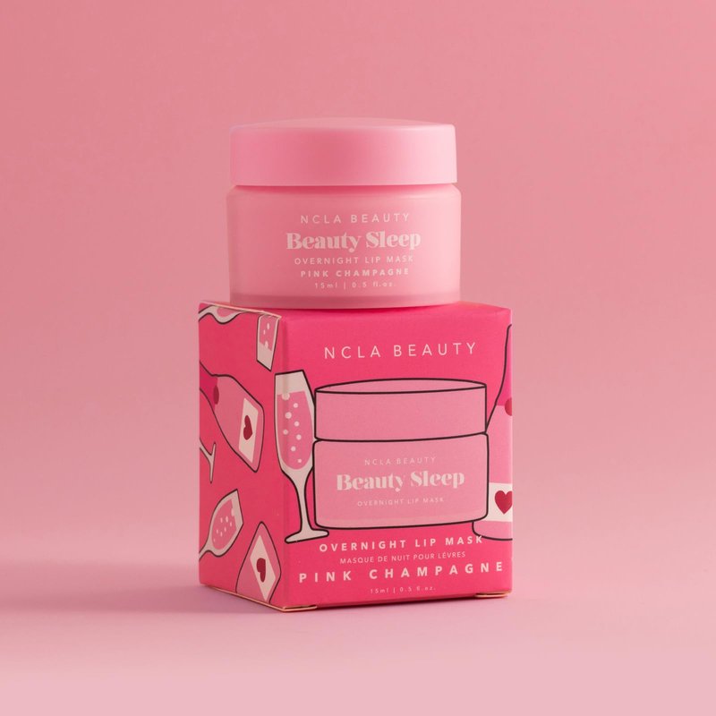 NCLA Beauty Sleep Overnight Lip Mask - Lip Mask for Women - Nourishes and Hydrates with Castor Seed Oil and Shea Butter - Pink Champagne - 0.5 oz