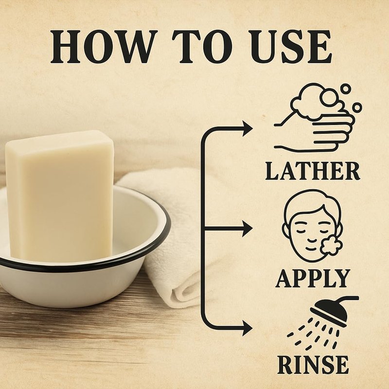 Old Fashioned Lye Soap Organic Natural Handmade Bar for Face and Body - 3 pack