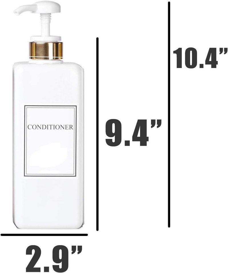 White Opaque Pump Bottles - Refillable BPA-Free Plastic for Shampoo, Conditioner & Lotion | Set of 3