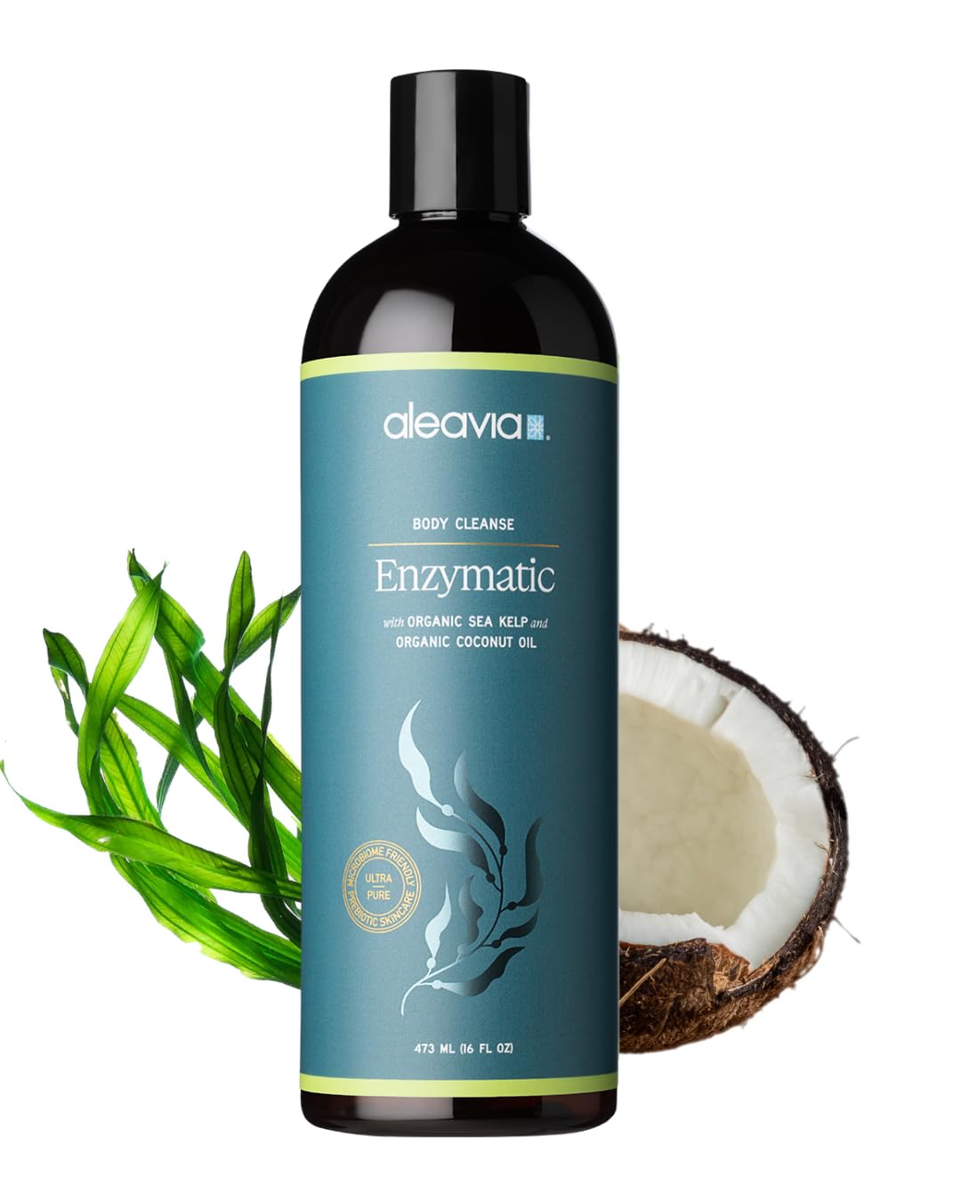 Organic Prebiotic Body Wash - All-Natural Enzymatic Cleanser | Fragrance-Free & Sulfate-Free - 16 Oz