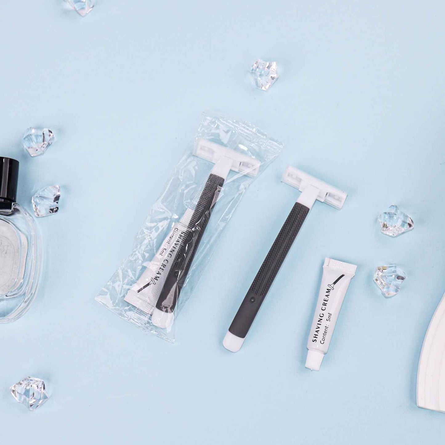 Disposable Razors Bulk, Razors Individually Wrapped Bulk, Travel Razors Bulk With Shaving Cream For Hotels, Shelters, Homeless, Nursing Homes, Charities, Churches, Gray (60-PACK)