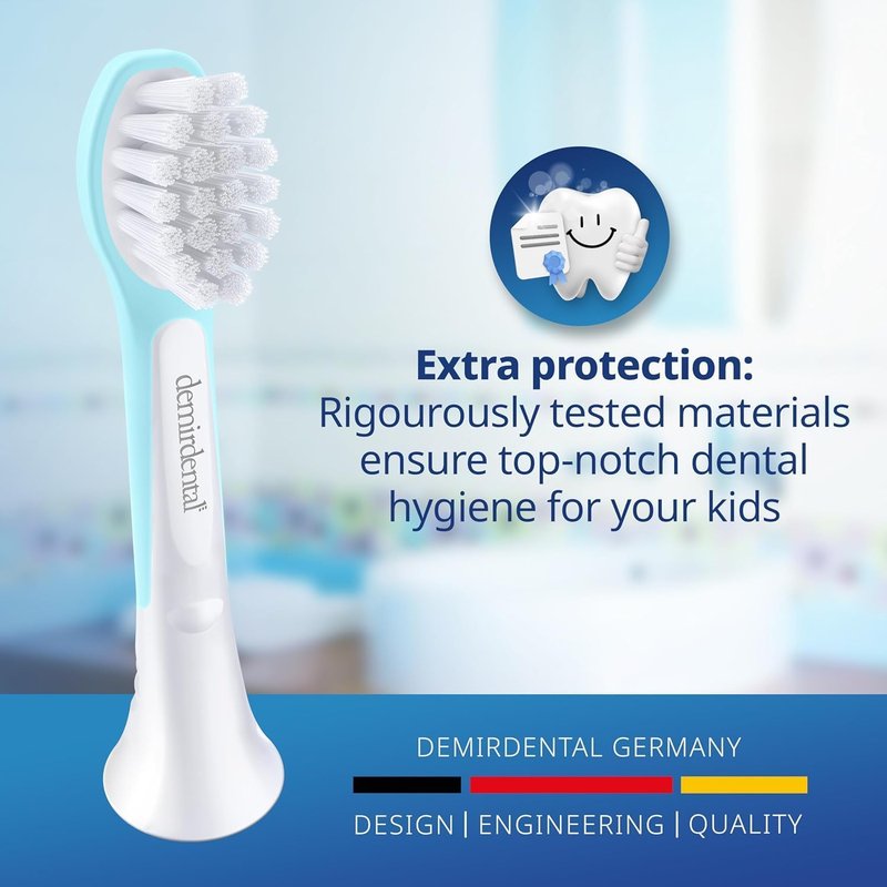 Kids Mini Toothbrush Heads for Philips Sonicare | Sensitive Replacement Heads for Ages 3-6 - Turquoise - 8 Pack