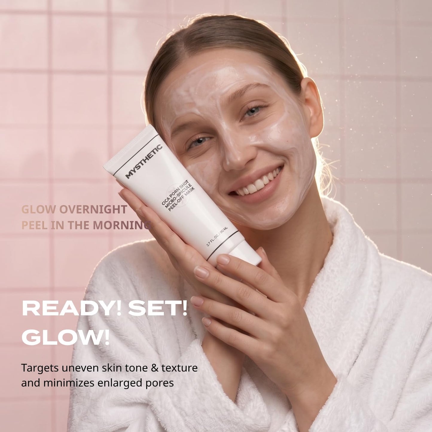 MYSTHETIC PDRN Collagen Wrapping Mask with CICA-PDRN Micro-Spicule Shots for Elasticity, Pore-Minimizing, Hydration, Glow - Korean Skin Care - 2.7 FL. OZ.