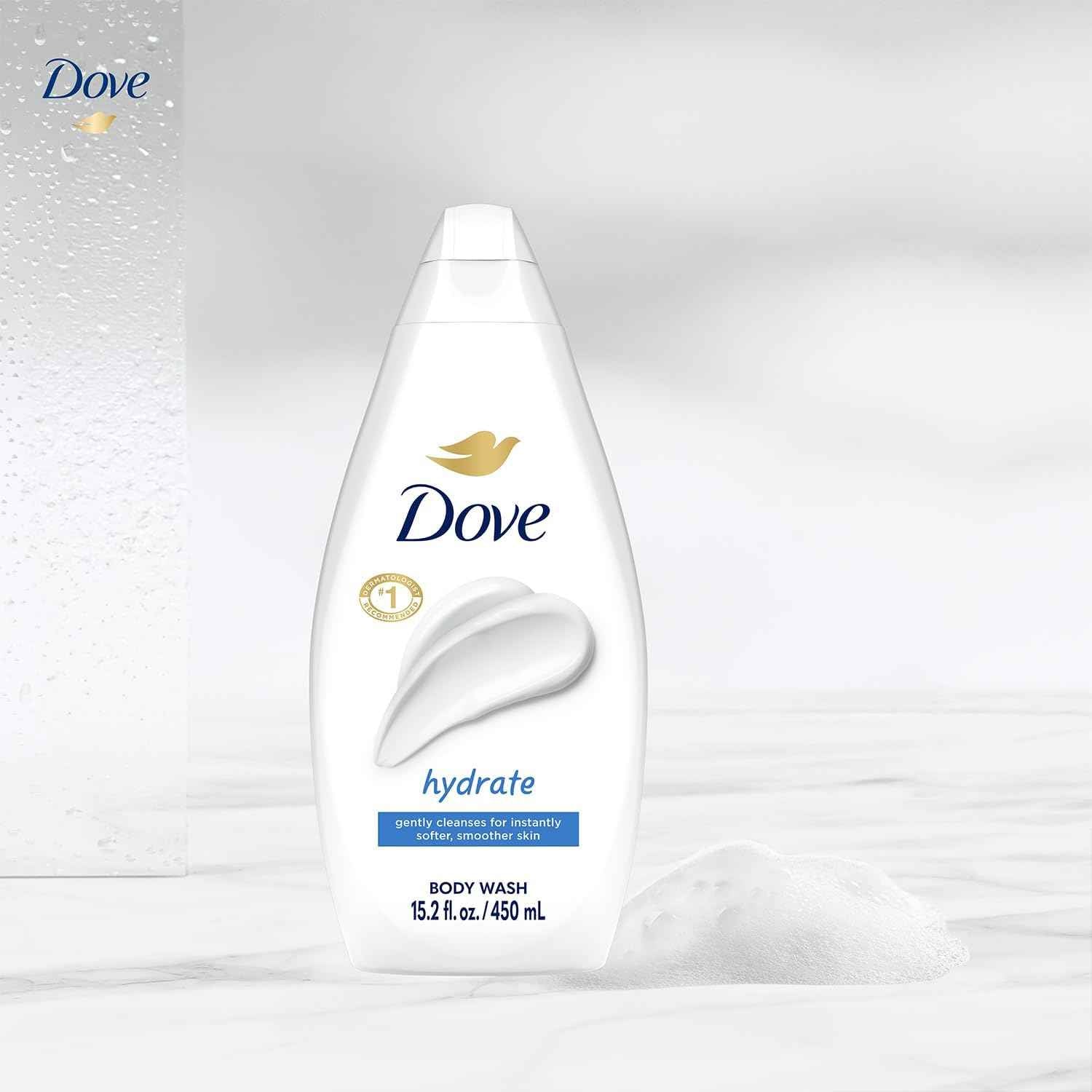 Dove Body Wash, Hydrate 2-Pack – Moisturizing Cleanser for Smooth, Soft Skin, 15.2 Oz Ea