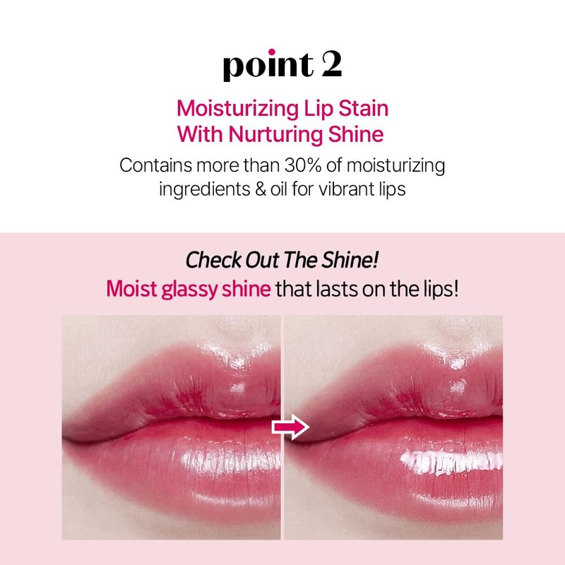 ETUDE Glow Fixing Tint #5 Mauvement | Non-sticky Glossy Shine Lip stain | Fills up with comfortable moisture | Tinting for dry lips, Korean makeup, Kbeauty
