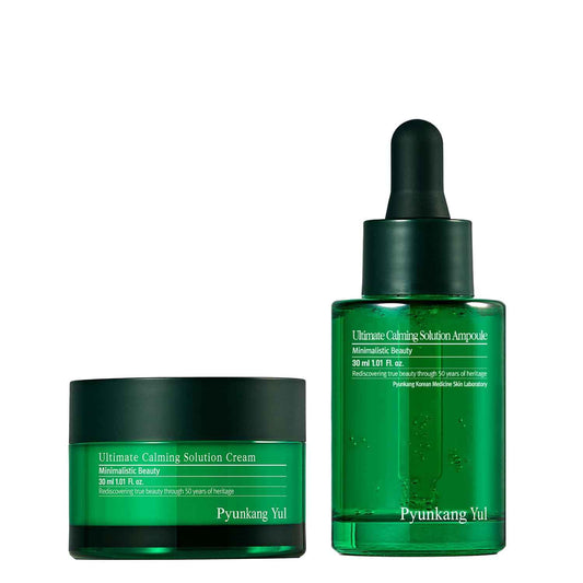 Pyunkang Yul PKY Ultimate Cream & Ampoule/Moisturizer Intensely Calms & Soothes Redness with Cica & Tea Tree, Korean Skincare/Cream(1.01 Fl. Oz, 30ml) & Ampoule(1.01 Fl. Oz, 30ml)