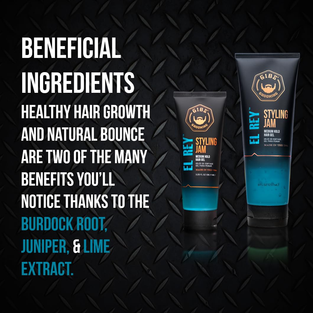 El Rey Styling Jam for Men - Medium Hold Hair Gel | GIBS Grooming