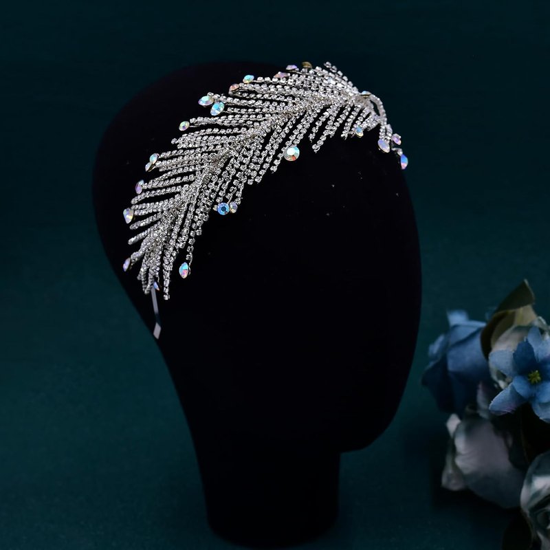 Rhinestone Bridal Hair Band - Handmade Crystal Headband for Weddings | Elegant Diamond Chain Design