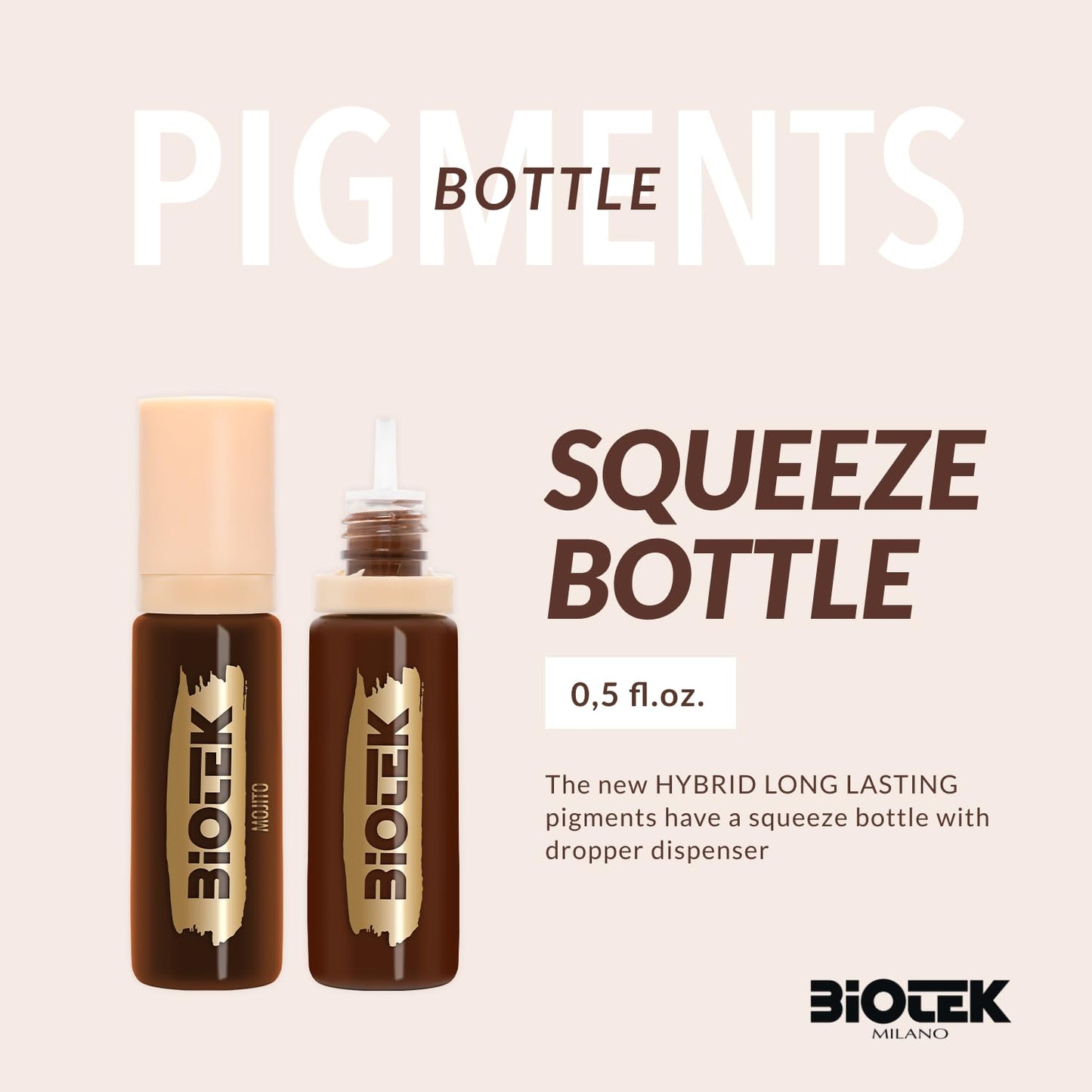 BIOTEK Brow Pigment Color for Long Lasting Makeup - Hybrid Long Lasting - Made in Italy (Pina Colada)