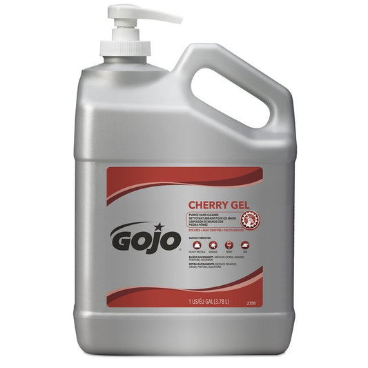 Gojo Cherry Gel Pumice Hand Cleaner, 1 Gallon, Pump Bottle, Pack of 1