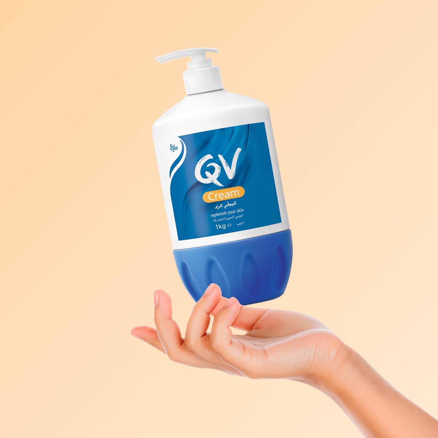 QV Cream with 10% Glycerin (1050g) Rich Protective Moisturiser for Sensitive, Dry Skin, Fragrance Free, Noncomedogenic Body Cream, Hydrating Skin Care for Eczema, Psoriasis, Dermatitis, Pump Bottle