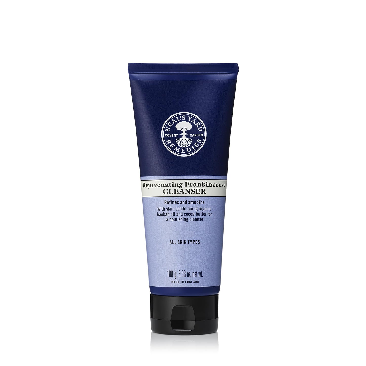 Neal's Yard Rejuvenating Frankincense Cleanser with Aloe Vera & Cocoa Butter, Smoothes & Refines, All Skin Types, Vegan Approved, Cruelty-Free 100mL