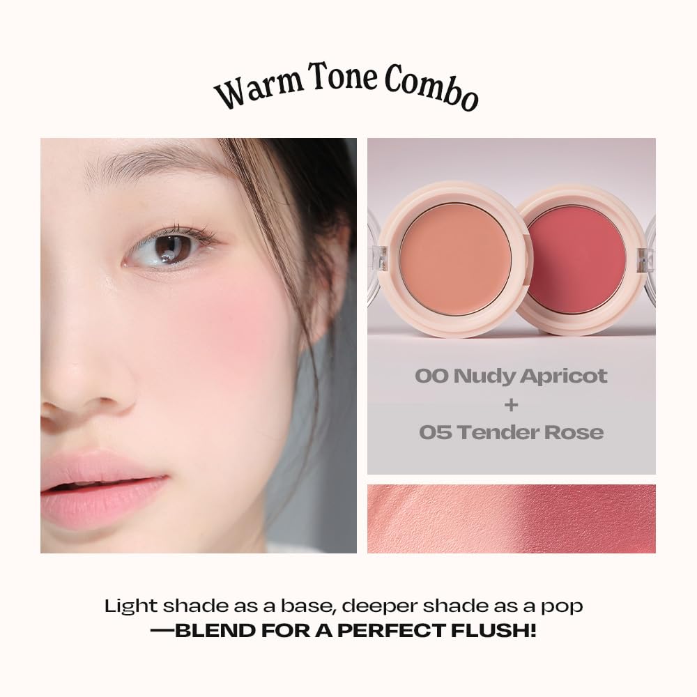 Balmy Cream Cheek | Lightweight Cloud-Touch Cheek Color | Buildable, Long-Wear Cream Blush with a Soft Matte Finish for Natural & Bold Looks | 2.5 g (No.5 Tender Rose)