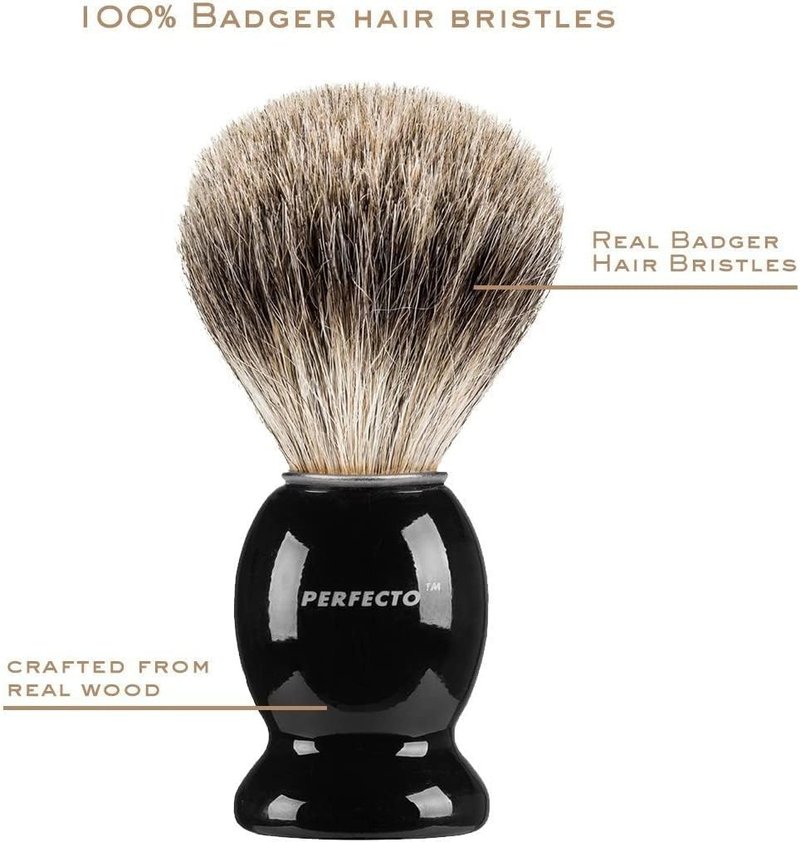 Badger Hair Shaving Brush Set - Premium Black Shaving Brush & Bowl | Perfect Grooming Gift