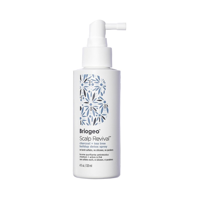 Briogeo Scalp Revival Charcoal + Tea Tree Buildup Detox Spray | Pre-Wash Scalp Exfoliating Treatment for Product Buildup, Dry Shampoo Residue & Oily Roots | Vegan & Cruelty Free | 4 oz
