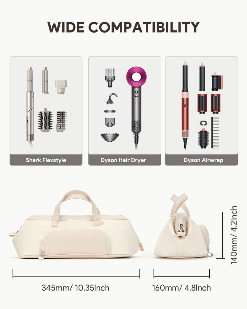 Lotour Hair Tools Travel Case Bag for Shark HD430 FlexStyle/Dyson Airwrap Hair Dryer, Portable Travel Storage Organizer for Hair Attachments Waterproof