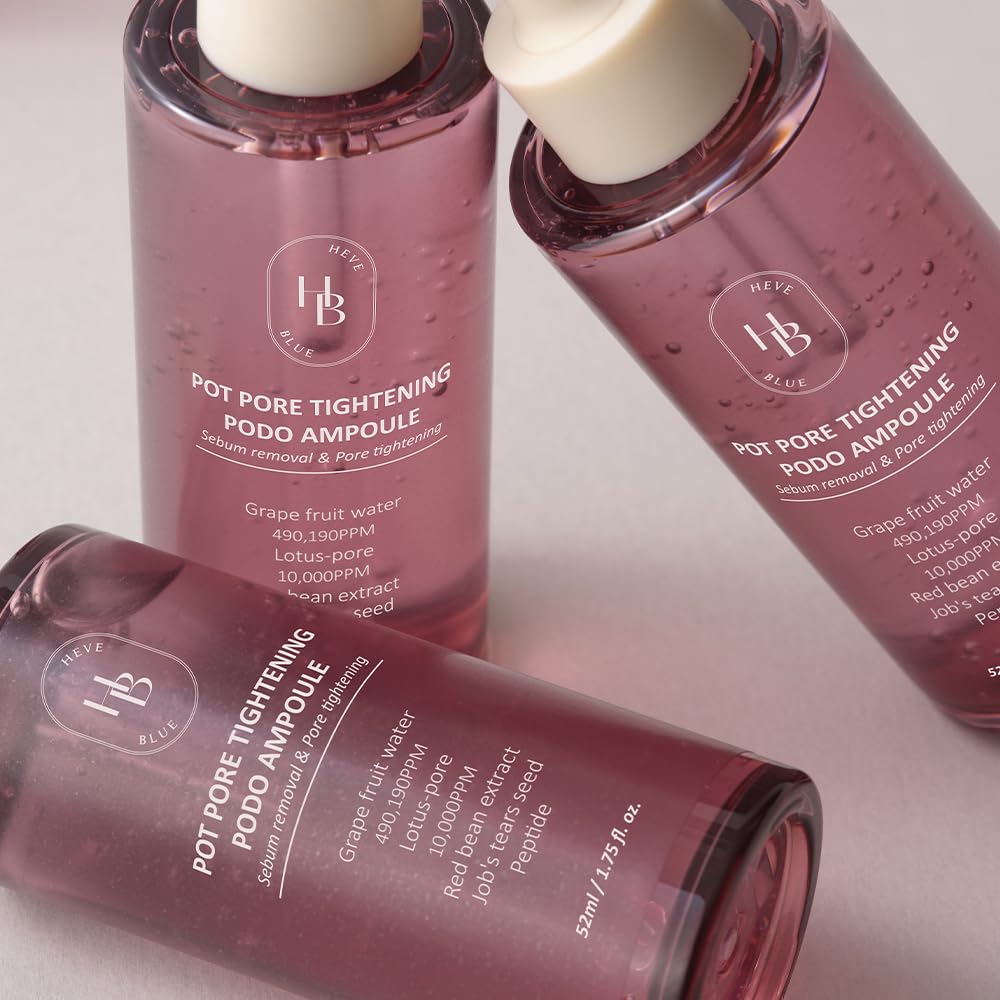 HEVEBLUE Pot Pore Tightening Podo Ampoule - Pore Tightening, Korean Skincare, Hypoallergenic, Moisturizing, Pore Care, Face Serum, Skin Density Improvement, Skin Elasticity, Mother's Day Gift