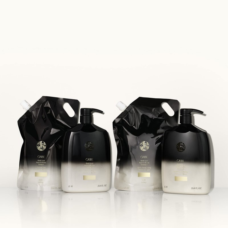 Oribe Gold Lust Repair & Restore Shampoo and Conditioner Liter Refill Bundle