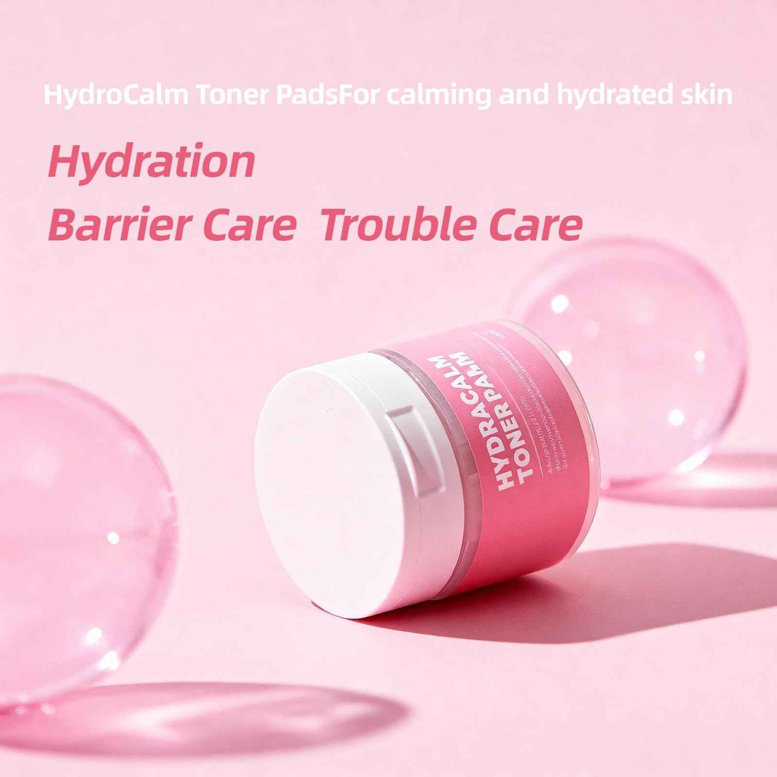 MEDB Hydracalm Toner Pads - 60 Counts Exfoliating Face Pads with BHA & PHA for Acne & Breakouts, 40% Centella Asiatica for Sensitive Skin, Hydrating, Alcohol-Free, Korean Skin Care