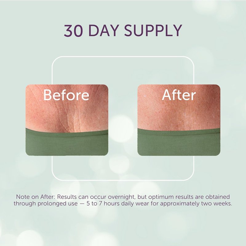 Silc Skin Decollette Pad Medical Grade Chest Wrinkle Patches For Sleep Lines And Sun Damage, Reusable Silicone Chest Pad, 30 Day Supply
