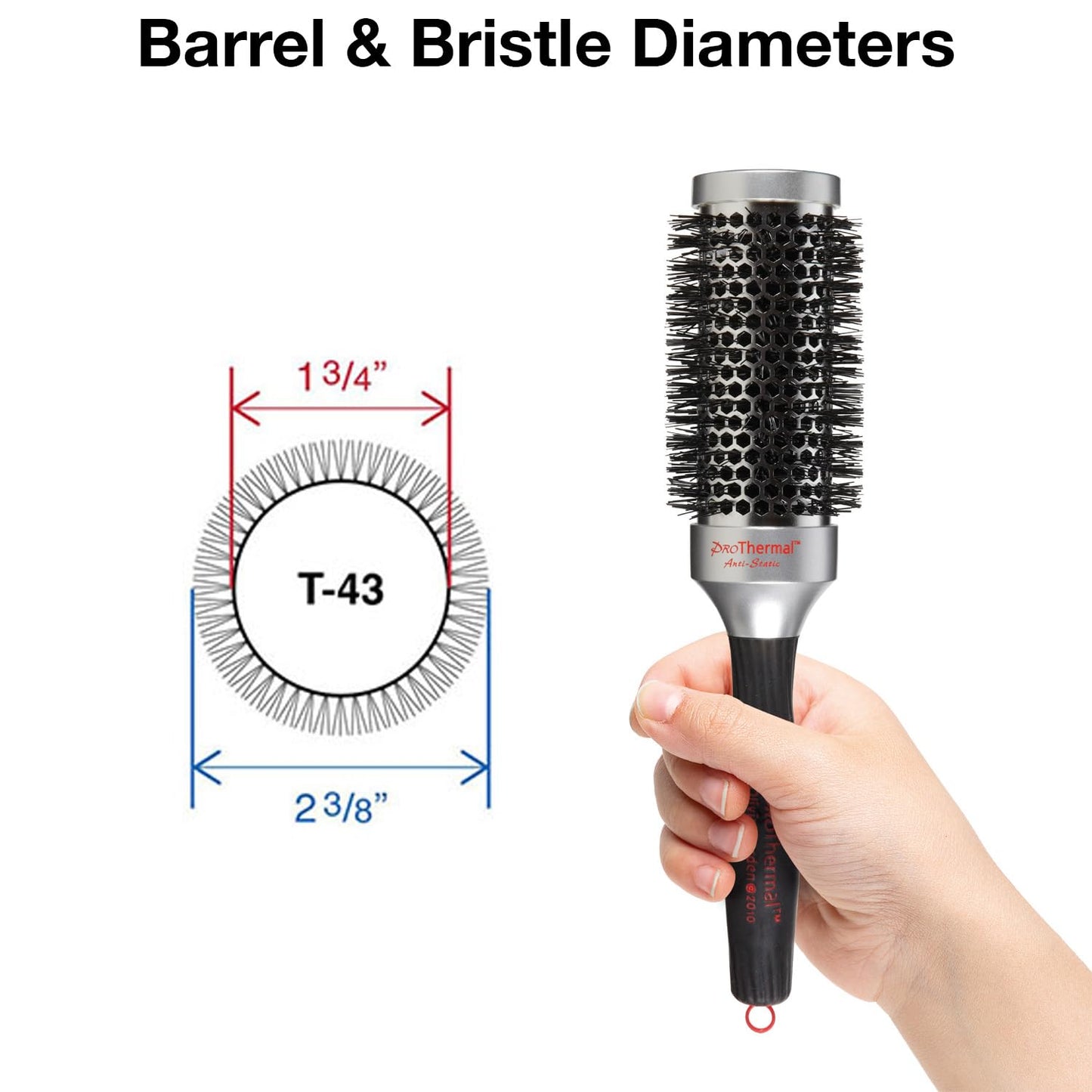 Olivia Garden ProThermal Anti-Static Round Hair Brush T-43 (1 3/4")