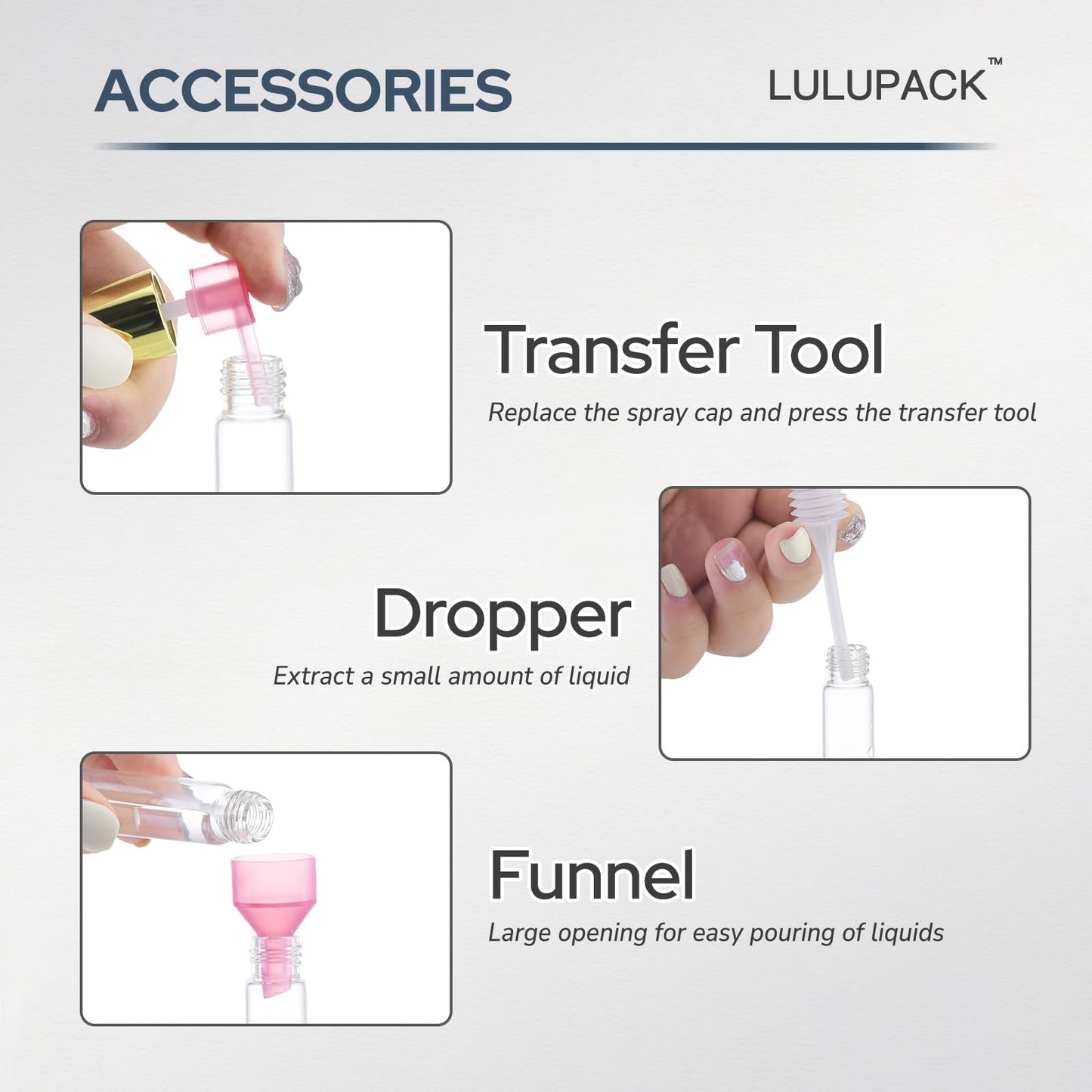 Lulupack Travel Perfume Bottle Refillable, 8ml Cologne Spray Atomizer, 6PCS