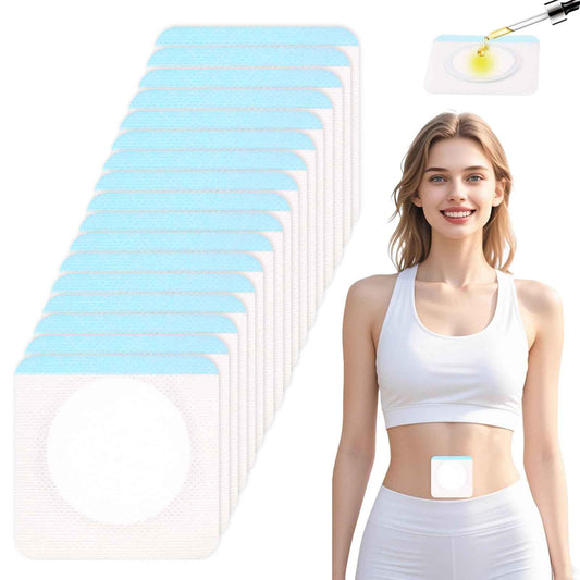 Castor Oil Pack Patches for Belly Button – 60 Disposable Organic Cotton Self-Adhesive Pads, Leak-Proof & Breathable, No-Wash Castor Oil Wraps for Navel, Abdomen & Targeted Skin Care