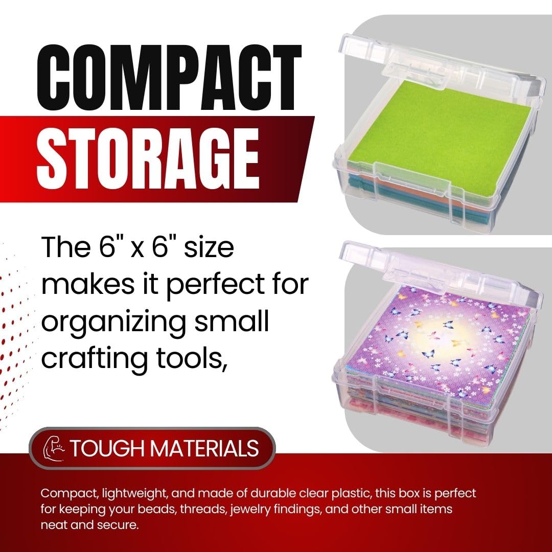 ArtBin 6953AB ClearView 6" x 6" Box Art & Craft Organizer, [1] Plastic Storage Case, Clear