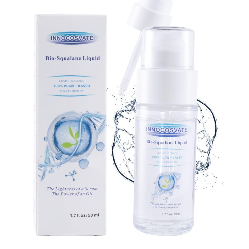 INNOCOSVATE 100% Plant-Based Squalane Oil – Bio-Fermented Skin Barrier Repair Serum, Anti-Aging Moisturizer, Non-Greasy Hydration for All Skin Types