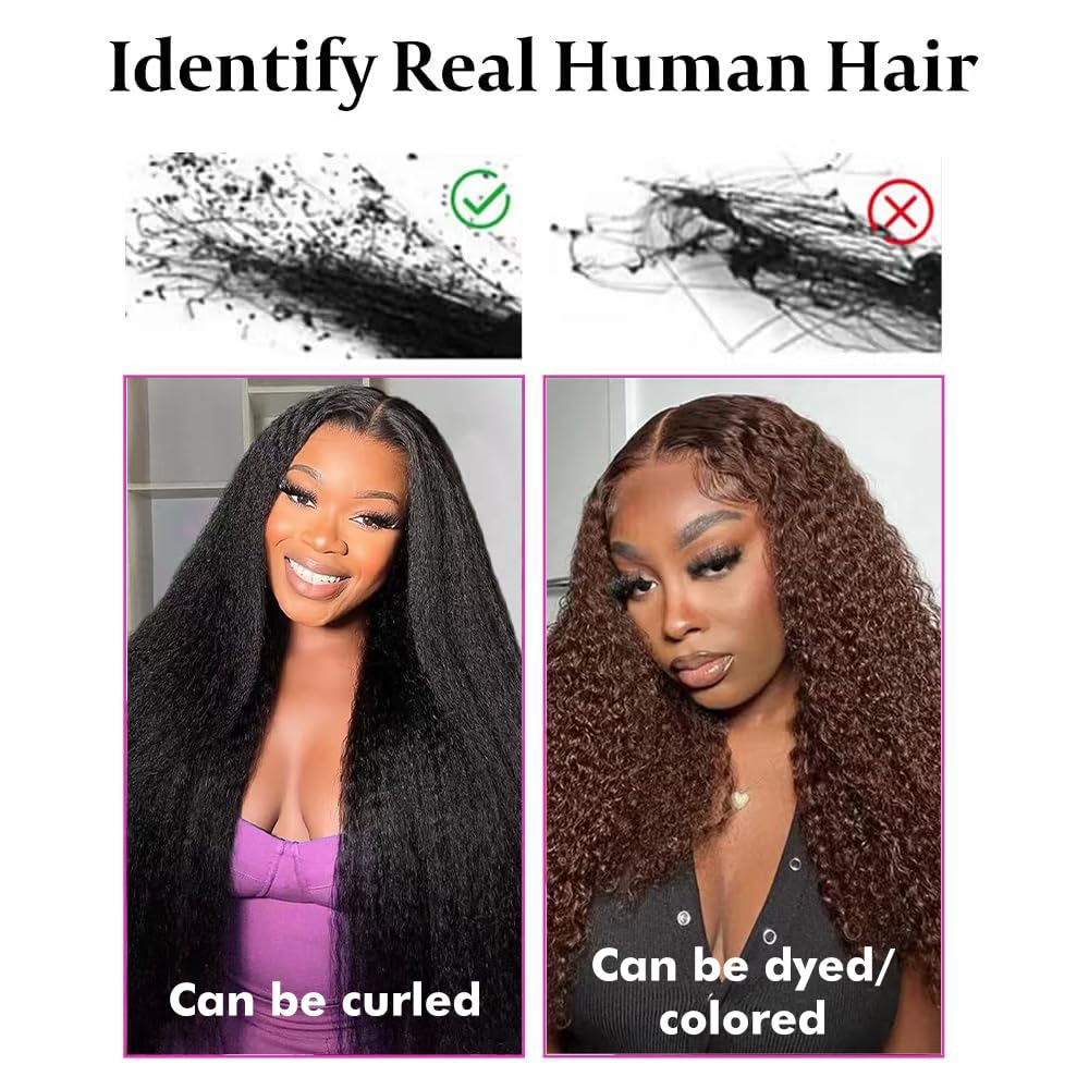 13x4 Lace Frontal Closure Kinky Curly Human Hair Ear to Ear Frontal HD Lace Pre Plucked 16 Inch Free Part Brazilian Hair Extensions 150% Density Natural Black