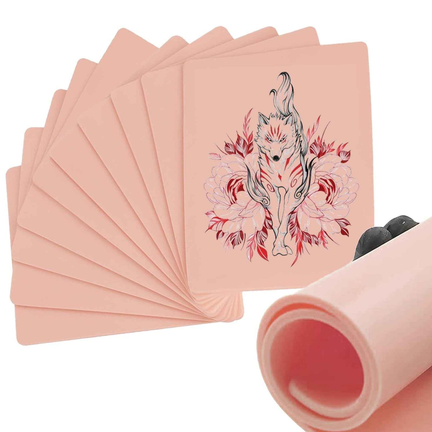 Beoncall 10pcs 3mm Tattoo Fake Skin Tattoo Practice Skin Thick 8x6'' Blank Supplies