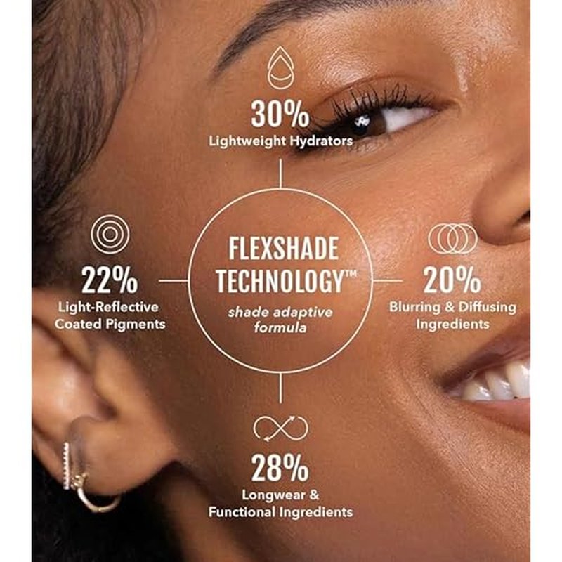 No Makeup Makeup Long-Lasting Lightweight Foundation & Brush Duo | Cruelty-Free, Fragrance-Free, Buildable, Transfer-Proof Makeup (Light Medium)