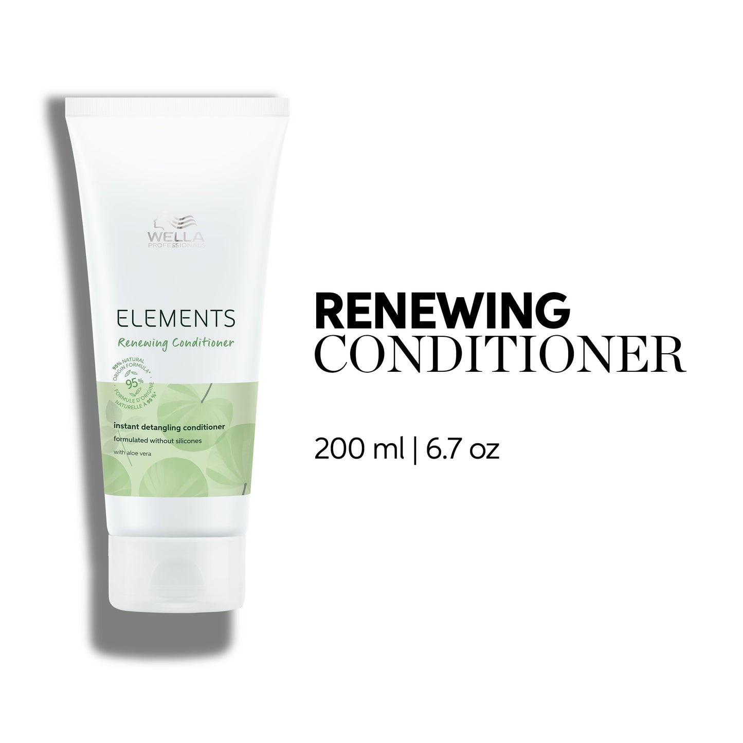 Wella Professionals Elements Gentle Renewing Conditioner with Aloe Vera | Gentle for All Hair Types | Without Sulfate & Silicone | 6.7 Fl Oz