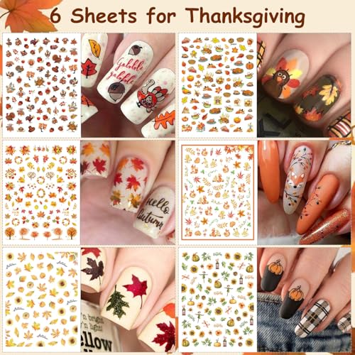 30 Sheets 7 Holiday Nail Art Stickers, Mixed Season Nail Decals Set for All Year, 3D Self-Adhesive Pegatinas U?as Easter 4th of July Halloween Thanksgiving Christmas Valentine's St. Patrick's Day