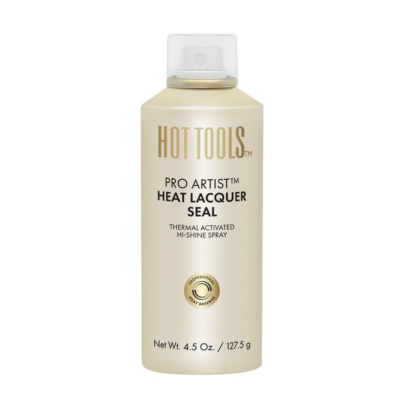 HOT TOOLS Heat Protectant Hi-Shine Spray | Instantly Makes Hair Shinier, Minimizes Frizz & Gives Hair a Lacquered Finish | Protects Hair from Heat Damage without Use of Silicones