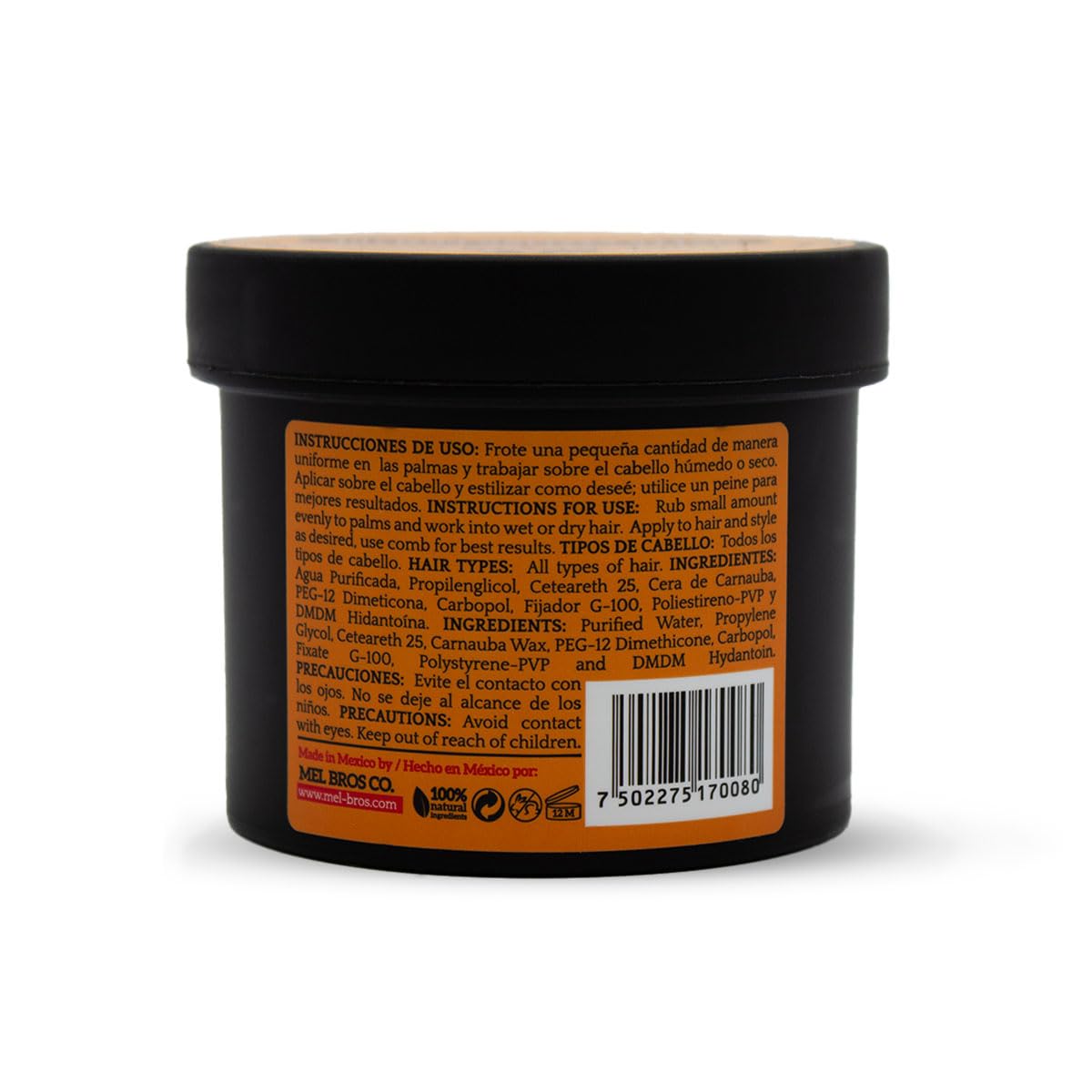 Mel Bros Co Matte Hair Pomade 4oz - Strong Hold Opacifier