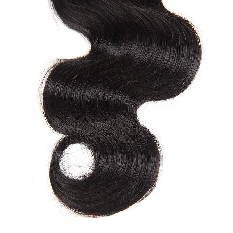 Virgin Human Hair Lace Closure - Swiss Skinlike Transparent HD Lace | Pre-Plucked Natural Hairline, Natural Black, 4x4 Size