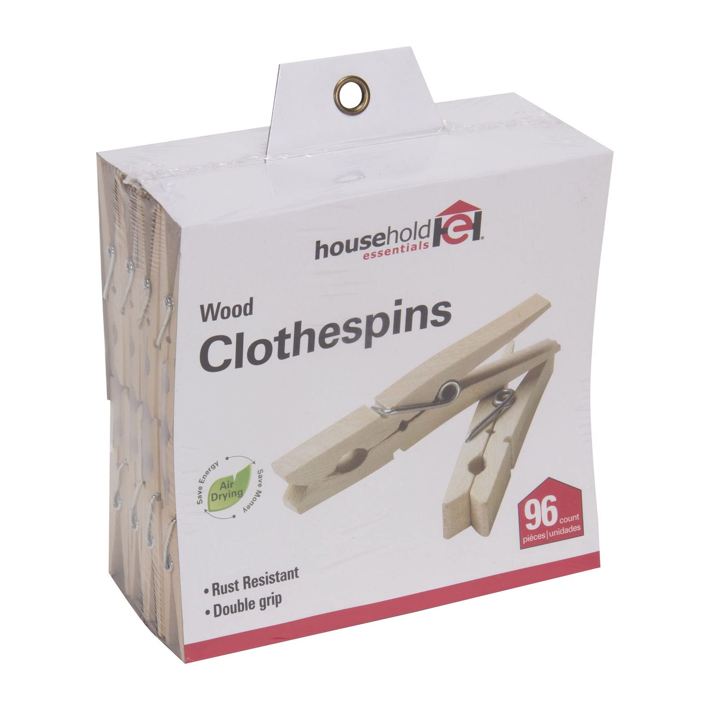Household Essentials Classic Birchwood Clothespins, Bag of 96