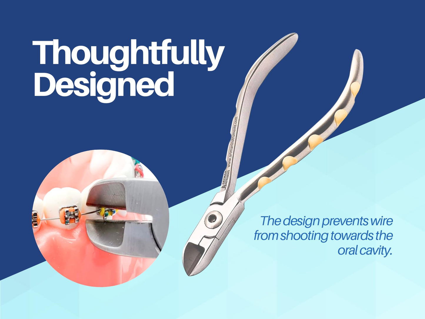 ARTMAN INSTRUMENTS Braces Wire Cutter – Orthodontic Dental Tool Pliers with Tungsten Carbide Inserts, Gold-Plated Handle, Autoclavable, Durable Cutting Edge
