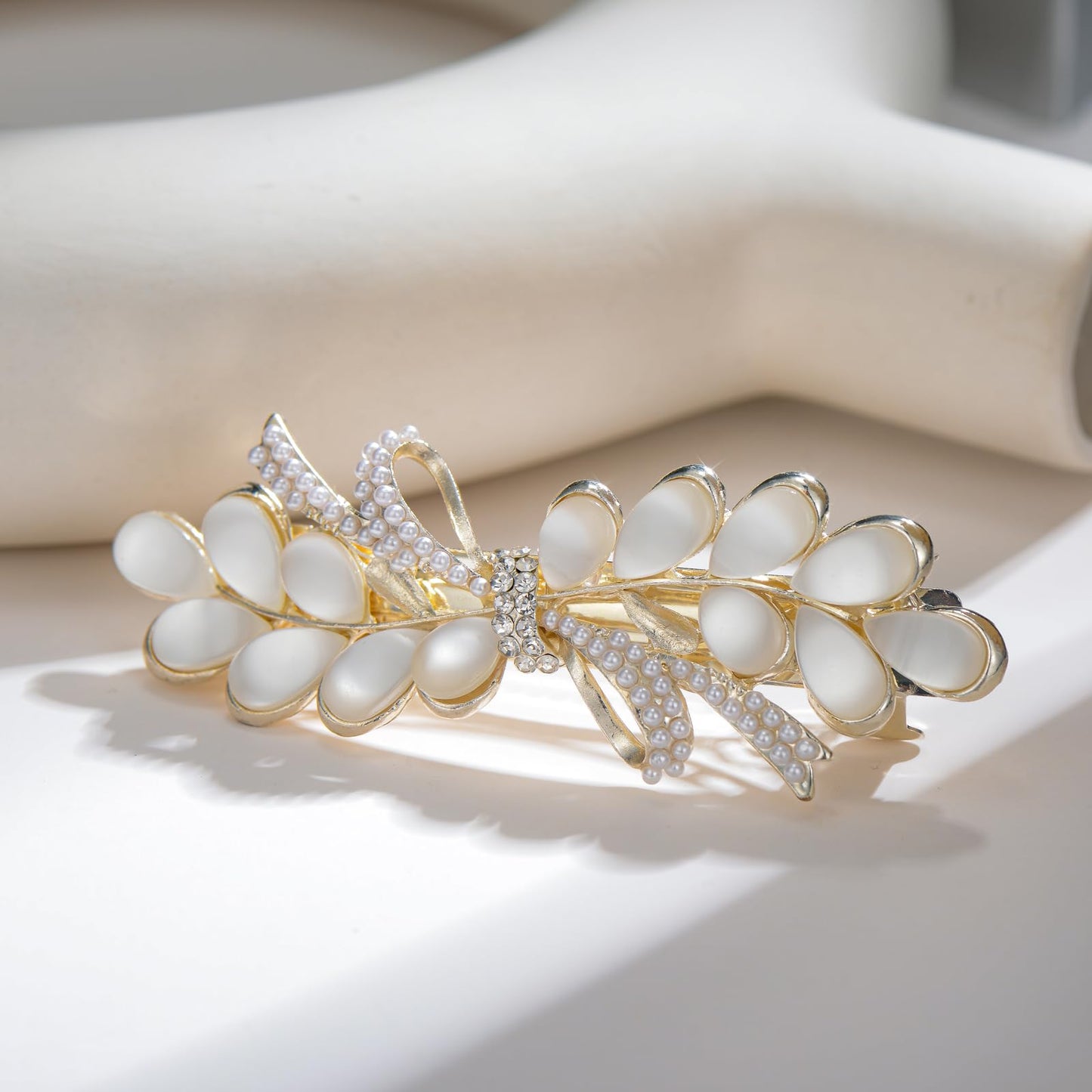 Soumimi Ear of Wheat Hair Clips Rhinestone Pearl Metal Hairpins Barrettes Hair Accessories for Wedding Party Everyday, Gift for Women