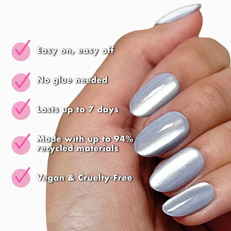 Press-On Nails - Olive & June Effects Super Stick | Oval Medium | 32 Tabs in 16 Sizes | Non-Toxic & Easy On-Off