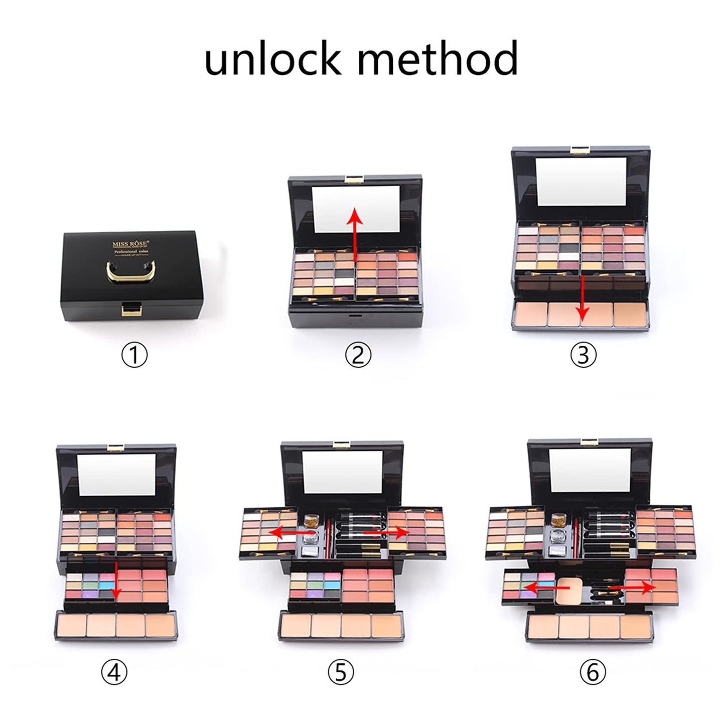 Pure Vie 54 Color All-in-One Holiday Gift Makeup Set Cosmetic Essential Starter Bundle Include Eyeshadow Palette Lipstick Concealer Blush Mascara Foundation Face Powder - Makeup Kit for Women Full Kit
