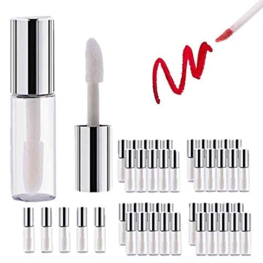 Yosoo 45Pcs Reusable Lipstick Bottle, 1.2ML Empty Lip Gloss Tubes Clear Mini Handmade Containers for Lip Balm DIY Cosmetic Storage Travel Use
