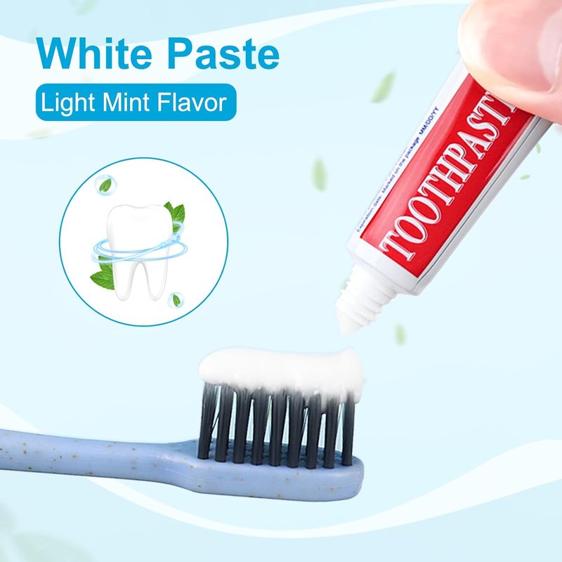 Travel Size Toothpaste - Mini Mint Disposable Tubes | 200 Count, 0.17 oz Each for Hotels, Camping, and Charities
