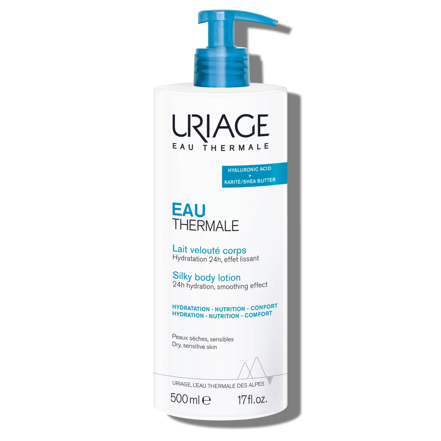 Uriage Eau Thermale Moisturizing Body Lotion With Shea Butter & Hyaluronic Acid, Hydration For 24 Hours, Light Silky Body Moisturizer, Lovely Floral Scent