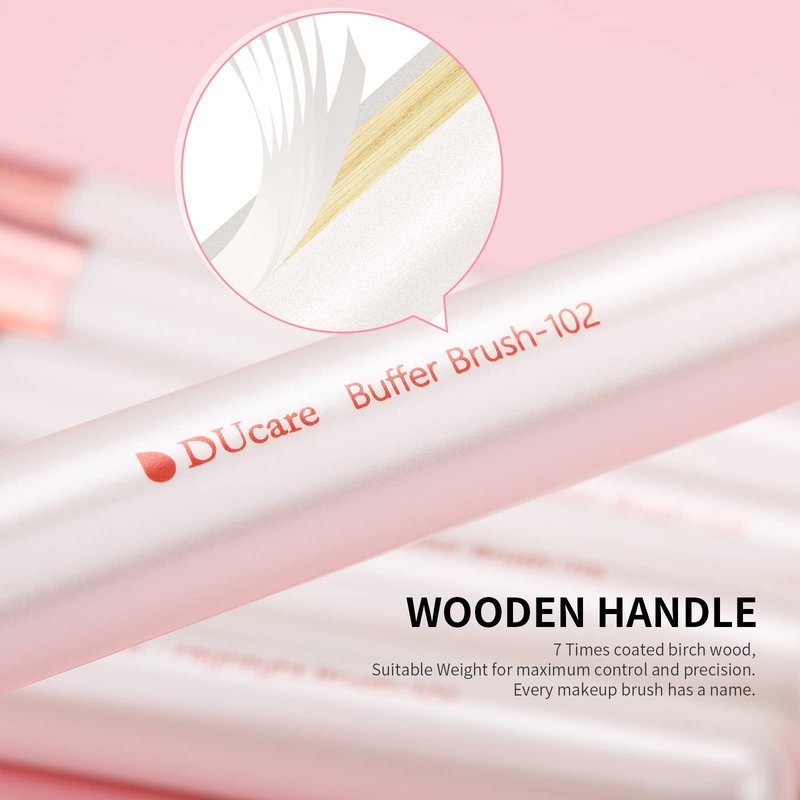 DUcare Makeup Brush Set Professional 27Pcs Makeup Brushes Premium Synthetic Kabuki Foundation Blending Face Powder Blush Concealers Eye Shadows Make Up Brushes Kit White