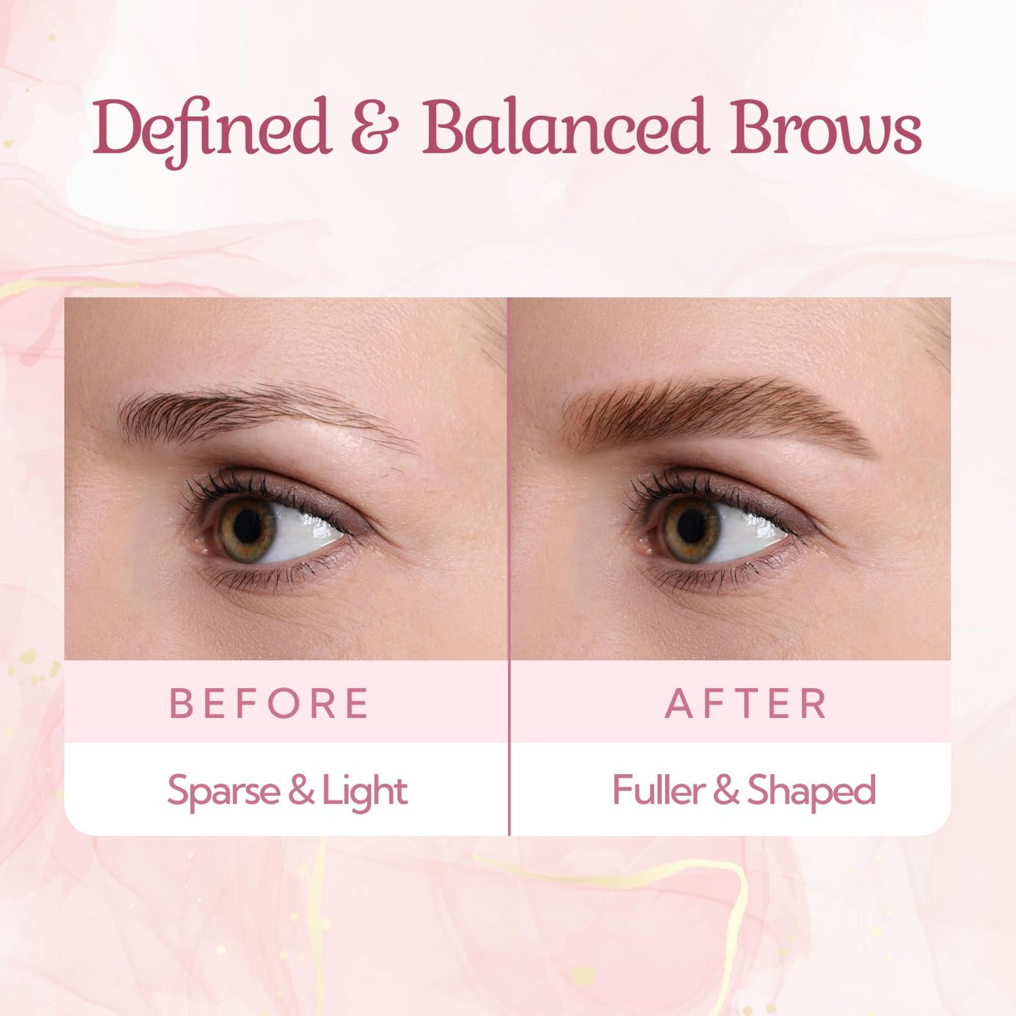 Eyebrow Tint & Eyebrow Gel – Smudge-Proof, Long-Lasting Color & Shape, Easy Application, Natural Full Eyebrow（Medium brown）