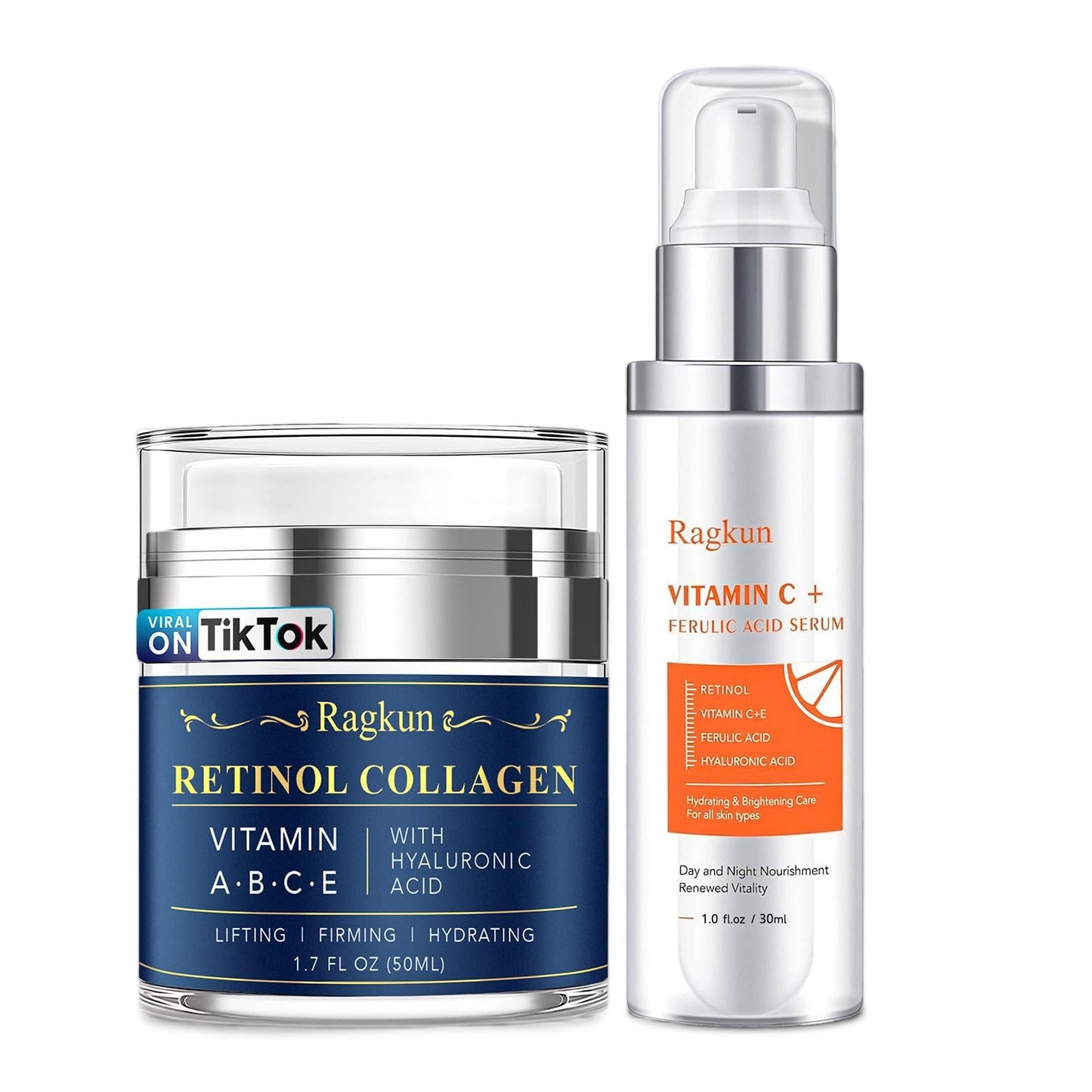 Ragkun Retinol Cream for Face, 1.7 fl. oz with Vitamin C Serum