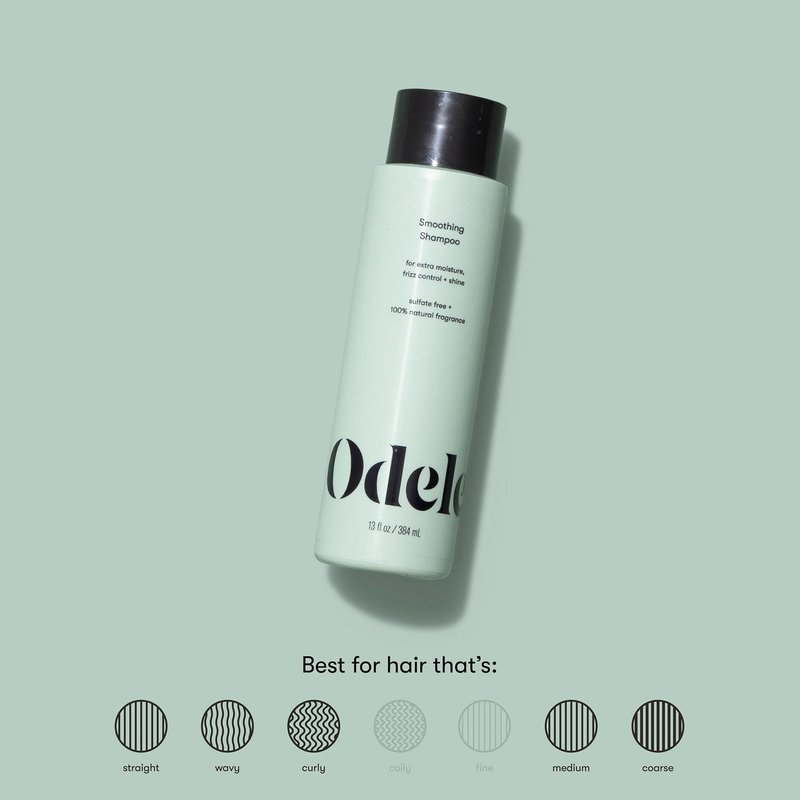 Odele Smoothing Sulfate-Free Shampoo for Extra Moisture, Frizz Control, Shine, and Straight to Curly Hair Types, 32 Fl Oz