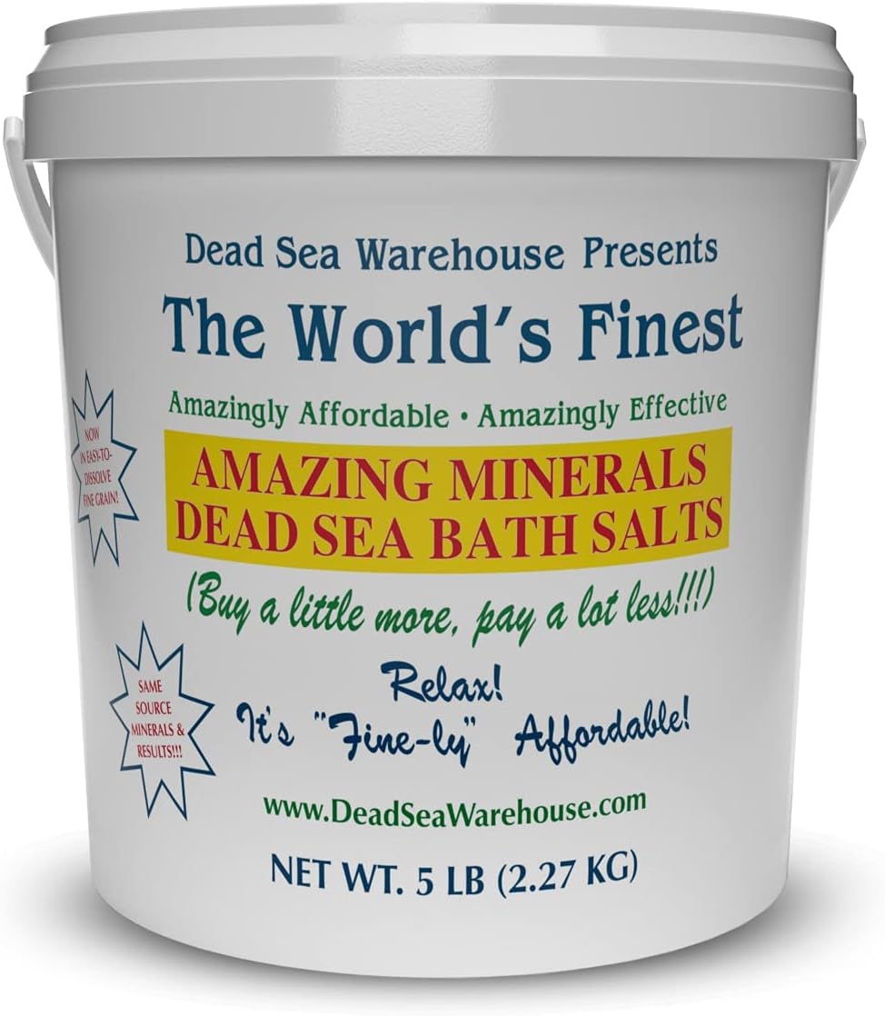 Dead Sea Bath Salts - 100% Mineral Therapeutic Formula for Detox & Moisturizing | Unscented 5 lbs